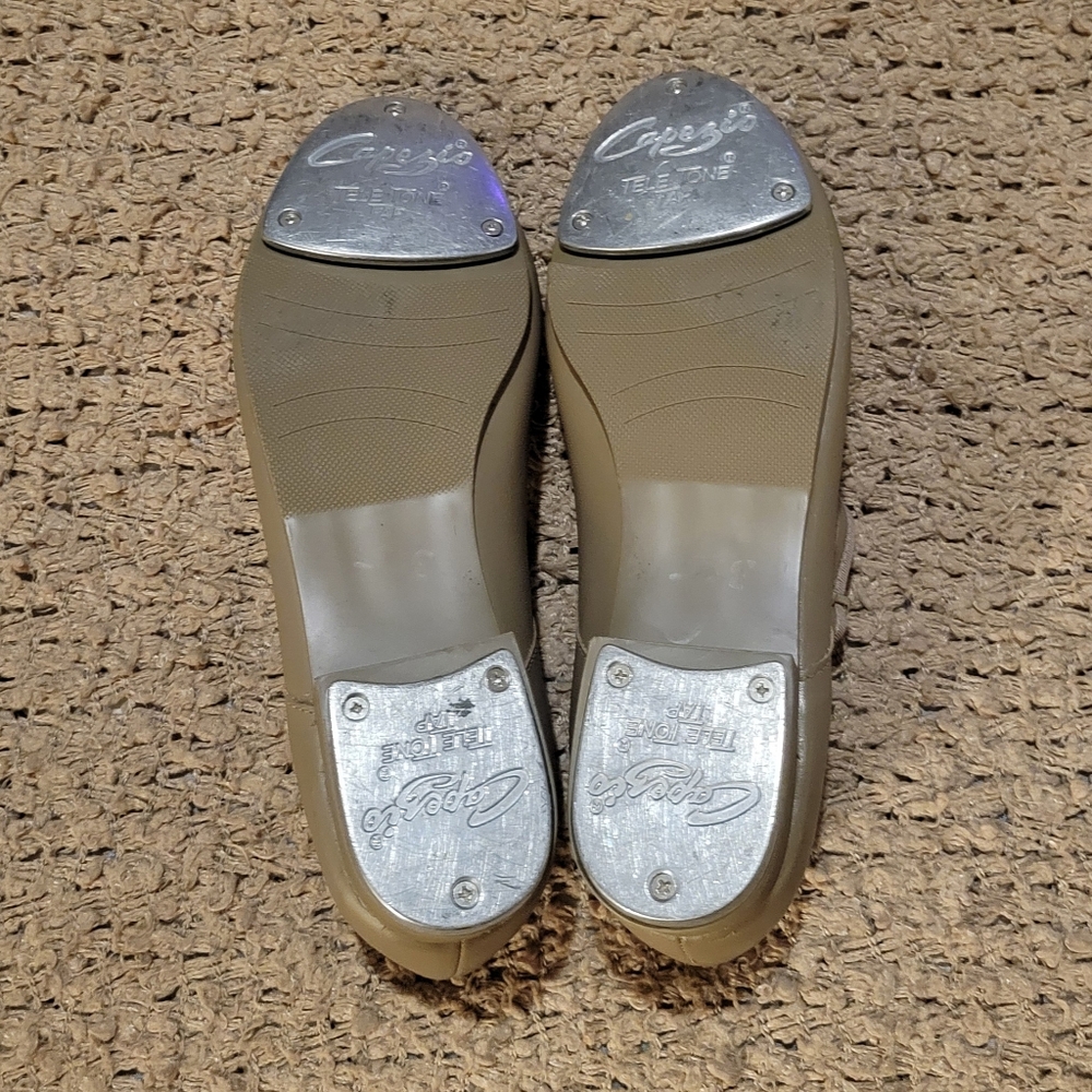 Vintage CAPEZIO Mary Jane Dance Shoes Tan With Ankle Strap Size 8 - Picture 10 of 10